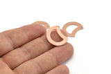 Copper Moon Charm, 12 Raw Copper Crescent Moon Charms With 1 Hole (20x15x0.70mm) M618
