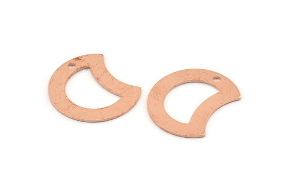Bakır Ay Tılsımı, 1 Delikli 12 Ham Bakır Hilal Ay Tılsımı (20x15x0,70 mm) M617