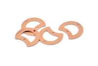 Copper Moon Charm, 12 Raw Copper Crescent Moon Charms With 2 Holes, Connectors (20x15x0.70mm) M623