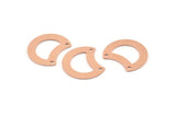 Copper Moon Charm, 12 Raw Copper Crescent Moon Charms With 2 Holes, Connectors (20x15x0.70mm) M621