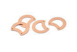 Copper Moon Charm, 12 Raw Copper Crescent Moon Charms With 2 Holes, Connectors (20x15x0.70mm) M621