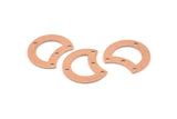 Copper Moon Charm, 12 Raw Copper Crescent Moon Charms With 4 Holes, Connectors (20x15x0.70mm) M624