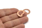 Copper Moon Charm, 12 Raw Copper Crescent Moon Charms With 4 Holes, Connectors (20x15x0.70mm) M624