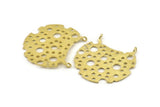 Brass Sponge Pendant, Raw Brass Sponge Charms With 2 Loops, Findings (40x39x1mm) N1051