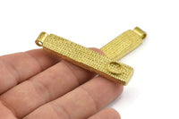 Brass Rectangle Charm,  Raw Brass Rectangle Charms With 1 Loop, Pendants (55x12x4mm) N1054
