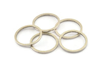 25mm Circle Connectors, 8 Antique Silver Plated Brass Circle Connectors (25x2x2mm) E009 H1205