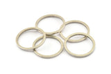 25mm Circle Connectors, 8 Antique Silver Plated Brass Circle Connectors (25x2x2mm) E009 H1205