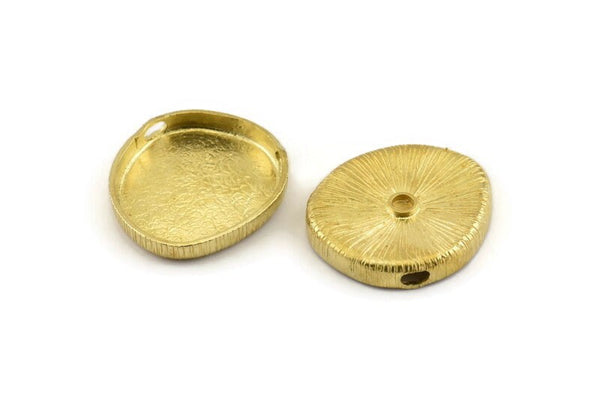 Brass Mushroom Charm, Raw Brass Mushroom Pendants With 2 Holes, Findings (30x27mm) N1089