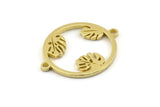 Brass Monstera Charm, 4 Raw Brass Monstera Connectors With 2 Loops, Pendants, Findings (28x22x1.5mm) N1373