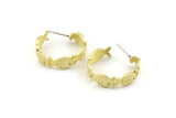 Brass Fish Earring, 2 Raw Brass Fish Stud Earrings (23mm) N1385