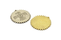 Mayan Pendant, Silver Mayan Charm, Brass Mayan Charm, Mayan Civilization Symbol, Mayan Charm, Aztec Pendant, Aztec Mayan (30x29x1.2mm) N1392