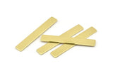 Brass Rectangle Blank, 12 Raw Brass Rectangle Stamping Blanks (41x6x0.90mm) M643