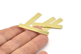 Brass Rectangle Blank, 12 Raw Brass Rectangle Stamping Blanks (41x6x0.90mm) M643