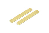 Brass Rectangle Bar, 12 Raw Brass Stamping Blanks With 1 Hole, Necklace Bar (41x6x0.80mm) M644