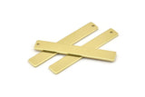 Brass Rectangle Bar, 12 Raw Brass Stamping Blanks With 1 Hole, Necklace Bar (41x6x0.80mm) M644