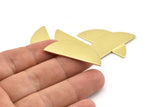 Semi Circle Blank, 8 Raw Brass Half Moon Stamping Blanks (39x15x0.90mm) M634