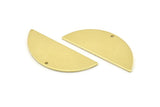 Semi Circle Charm, 8 Raw Brass Half Moon Charms With 1 Hole, Stamping Blank (39x15x0.90mm) M635