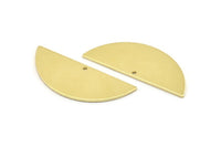 Semi Circle Charm, 8 Raw Brass Half Moon Charms With 1 Hole, Stamping Blank (39x15x0.90mm) M636