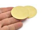 Brass Round Blank, 2 Raw Brass Round Stamping Blanks (43x0.90mm) M646