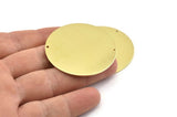 Brass Round Charm, 2 Raw Brass Round Charms With 2 Holes, Stamping Blanks (43x0.90mm) M648