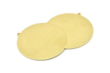 Brass Round Charm, 2 Raw Brass Round Charms With 1 Loop, Stamping Blanks (45x43x0.90mm) M649