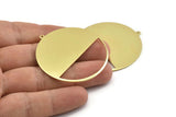 Brass Round Charm, 2 Raw Brass Round Charms With 1 Loop, Stamping Blanks (45x43x0.90mm) M659