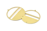 Brass Round Charm, 2 Raw Brass Round Charms With 1 Loop And 1 Hole, Stamping Blanks (45x43x0.90mm) M662