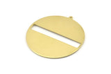 Brass Round Charm, 2 Raw Brass Round Charms With 1 Loop, Stamping Blanks (45x43x0.90mm) M651