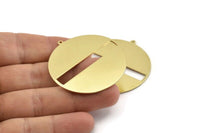 Brass Round Charm, 2 Raw Brass Round Charms With 1 Loop, Stamping Blanks (45x43x0.90mm) M651
