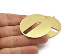 Brass Round Charm, 2 Raw Brass Round Charms With 1 Loop, Stamping Blanks (45x43x0.90mm) M651