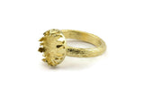 Brass Claw Ring, 2 Raw Brass Royal Ring - Ring Stone Setting - Pad Size 12x10mm (17mm) N1384