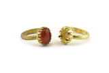 Brass Claw Ring, 2 Raw Brass Royal Ring - Ring Stone Setting - Pad Size 12x10mm (17mm) N1384