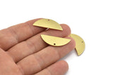 Semi Circle Charm, 12 Raw Brass Half Moon Charms With 1 Hole, Blanks, Stamping Blanks (29x11x0.80mm) M495