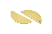 Semi Circle Charm, 12 Raw Brass Half Moon Charms With 1 Hole, Blanks, Stamping Blanks (29x11x0.80mm) M496