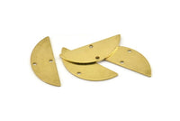 Semi Circle Charm, 12 Raw Brass Half Moon Charms With 2 Holes, Blanks, Connectors (29x11x0.80mm) M497