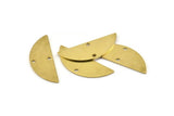 Semi Circle Charm, 12 Raw Brass Half Moon Charms With 2 Holes, Blanks, Connectors (29x11x0.80mm) M497