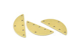 Semi Circle Charm, 12 Raw Brass Half Moon Charms With 6 Holes, Blanks, Connectors (29x11x0.80mm) M501