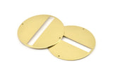 Brass Round Charm, 2 Raw Brass Round Charms With 2 Holes, Stamping Blanks (43x0.90mm) M653
