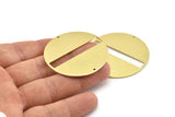 Brass Round Charm, 2 Raw Brass Round Charms With 2 Holes, Stamping Blanks (43x0.90mm) M653