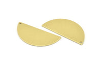 Semi Circle Charm, 8 Raw Brass Half Moon Charms With 1 Hole, Blanks, Stamping Blanks (38x17x0.80mm) M508
