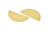 Semi Circle Charm, 8 Raw Brass Half Moon Charms With 1 Hole, Blanks, Stamping Blanks (38x17x0.80mm) M508