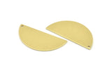 Semi Circle Charm, 8 Raw Brass Half Moon Charms With 1 Hole, Blanks, Stamping Blanks (38x17x0.80mm) M508