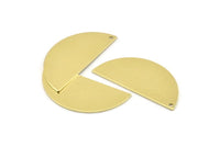 Semi Circle Charm, 8 Raw Brass Half Moon Charms With 1 Hole, Blanks, Stamping Blanks (38x17x0.80mm) M508