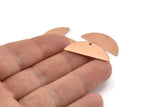 Semi Circle Charm, 12 Raw Copper Half Moon Charms With 1 Hole, Blanks (29x11x0.80mm) M670