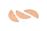 Semi Circle Charm, 12 Raw Copper Half Moon Charms With 1 Hole, Blanks (29x11x0.80mm) M669