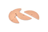 Semi Circle Charm, 12 Raw Copper Half Moon Charms With 1 Hole, Blanks (29x11x0.80mm) M669