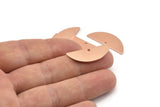 Semi Circle Charm, 12 Raw Copper Half Moon Charms With 1 Hole, Blanks (29x11x0.80mm) M669