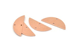 Semi Circle Charm, 12 Raw Copper Half Moon Charms With 2 Holes, Blanks (29x11x0.80mm) M667