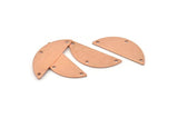 Semi Circle Charm, 12 Raw Copper Half Moon Charms With 3 Holes, Blanks (29x11x0.80mm) M666