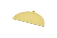Semi Circle Charm, 8 Raw Brass Half Moon Charms With 1 Loop, Blanks, Stamping Blanks (38x20x0.80mm) M510